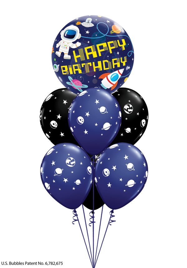 Balloon bouquet with Mylar topper and six (6) latex balloons (designs may vary).